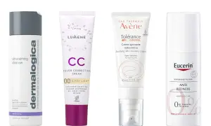 Hudvårdsprodukter från Dermalogica, Lumene, Avène och Eucerin. Tänk på vilka ingredienser man ska undvika i hudvård för känslig hud.
