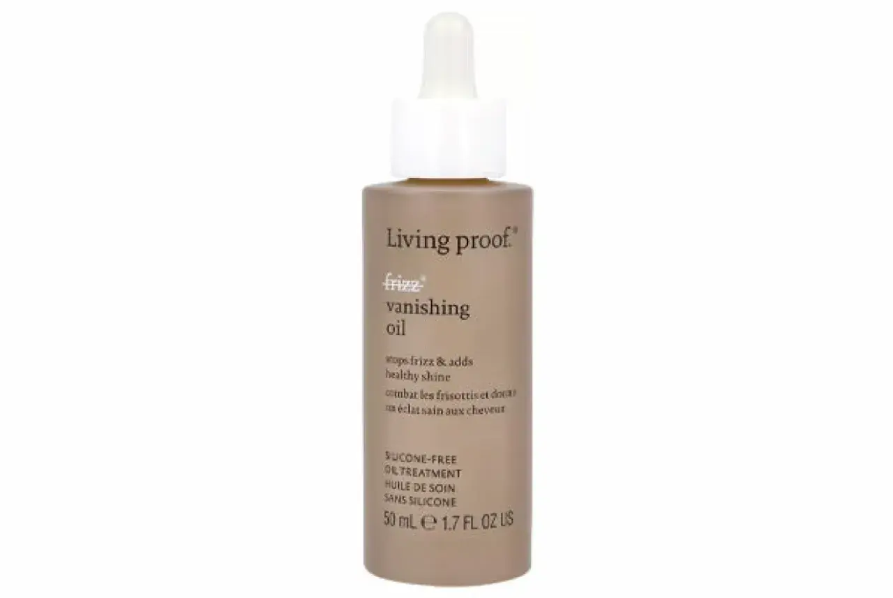 Living Proof Frizz Vanishing Oil, en hårolja som bekämpar friss och ger glans, perfekt för torrt hår.
