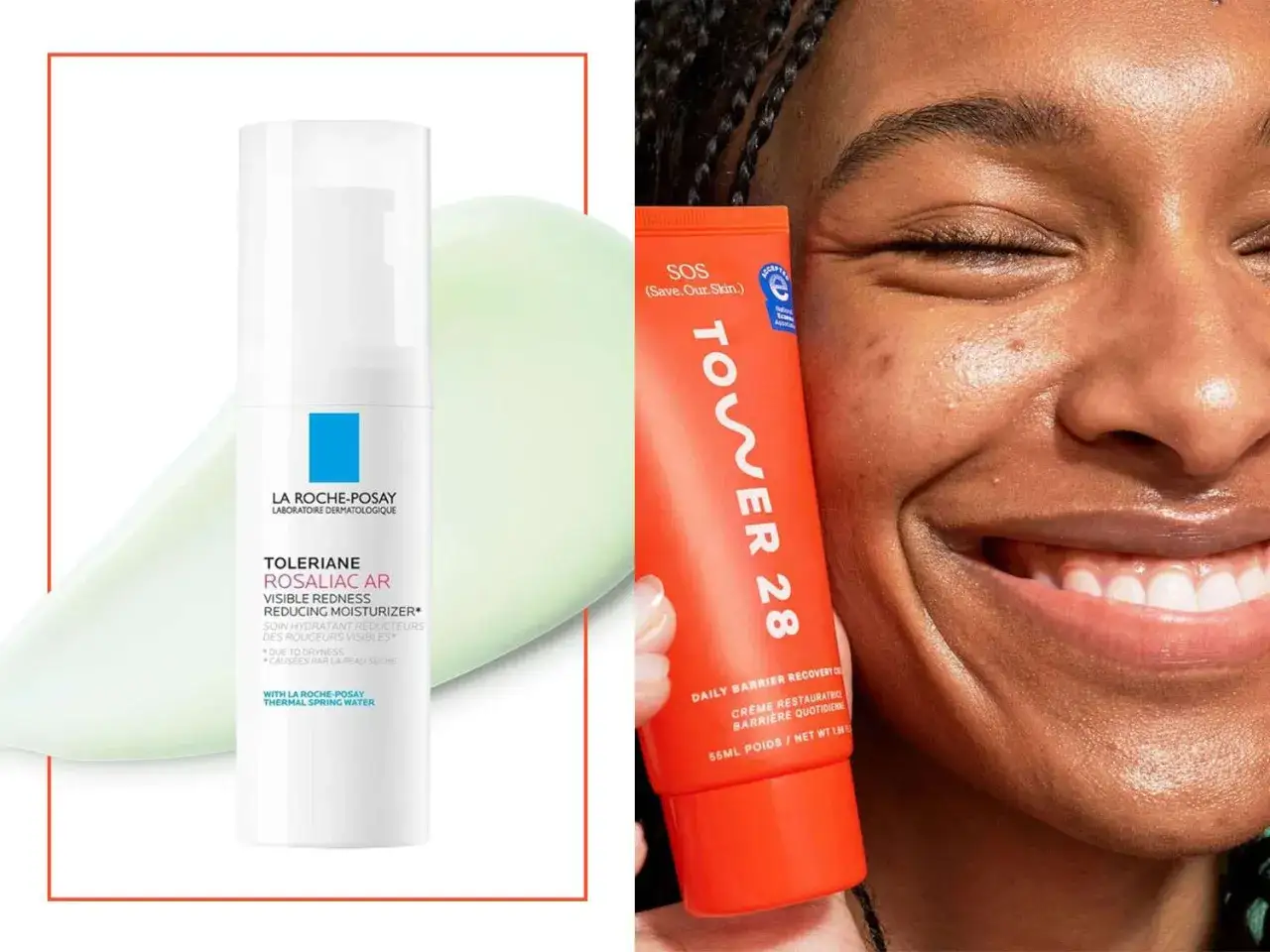 Hudv&aring;rd f&ouml;r rosacea: La Roche-Posay Toleriane Rosaliac AR och Tower 28 SOS kr&auml;m.